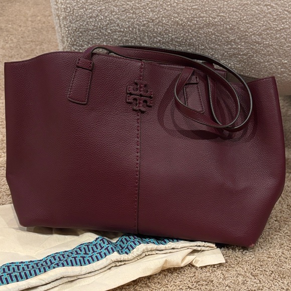 Tory Burch McGraw Burgundy Tote - Picture 11 of 11